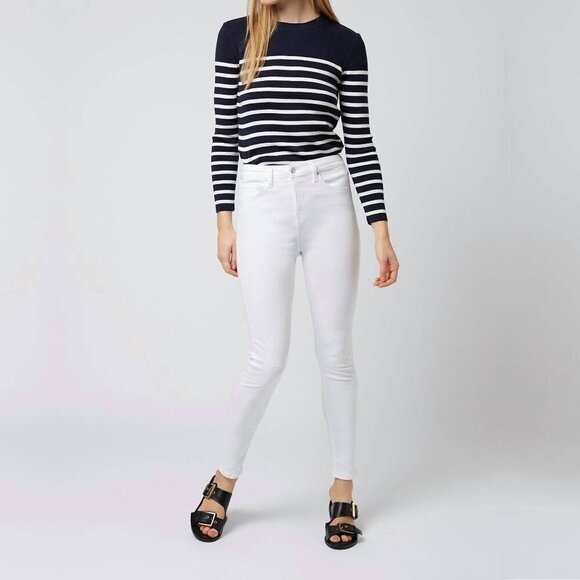 2/$30 Topshop Moto Jamie Jeans High Rise Skinny Cropped Stretch White W26 #9236 - Picture 3 of 12